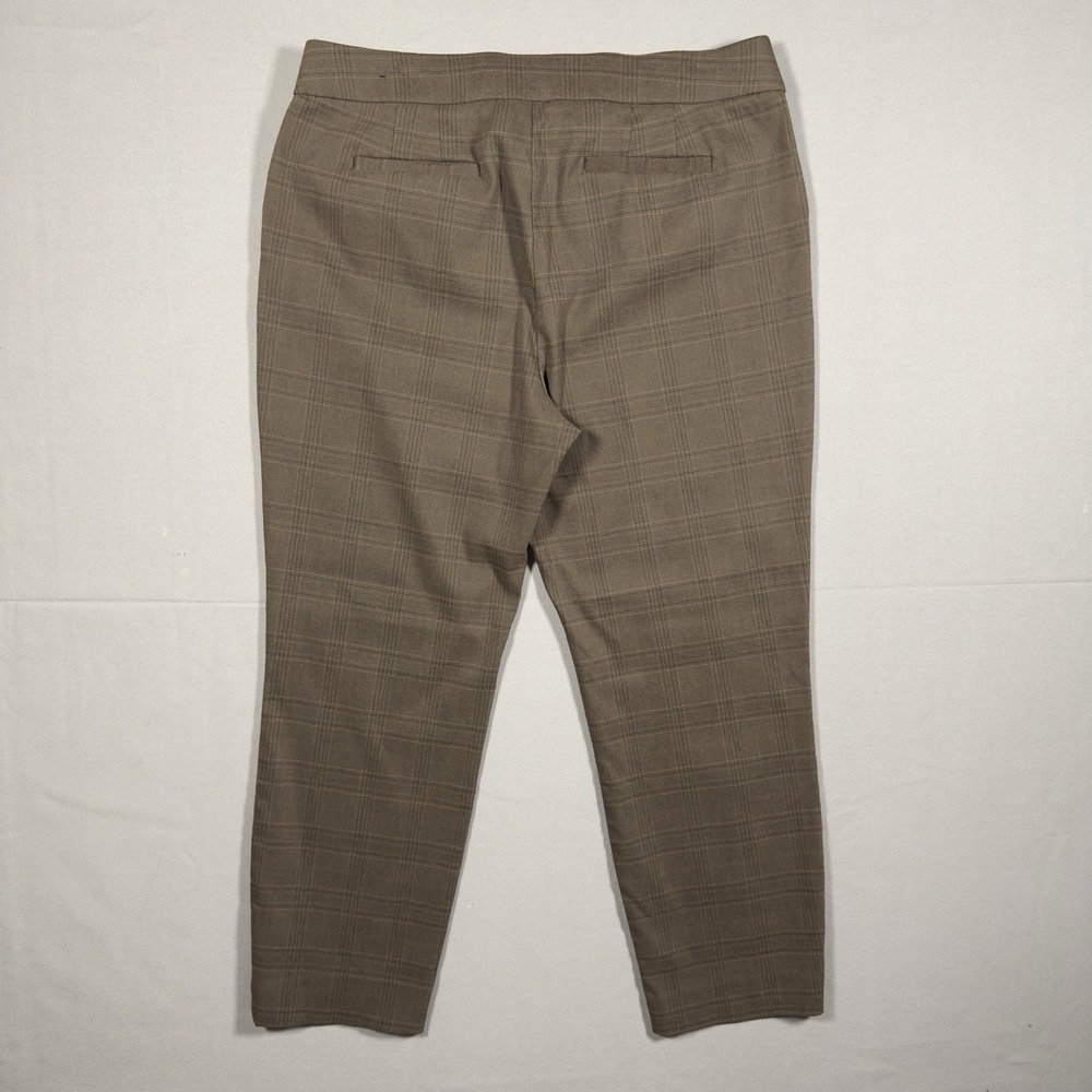 Briggs Women's Size 14 Brown Plaid Stretch Pull On Ankle Pants Career Trousers - Picture 5 of 7